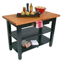 John Boos OC3625-BK Black Base Cream Finish Red Oak Finger Jointed Top C Table, 36 x 25 1.5 inch - 1 each.