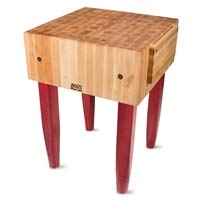 John Boos PCA4-C-BN - 30 inches by 24 Barn Red PCA Block with Casters BLOCK 30X24X10 W/HOLDER/CAS CRM