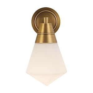 Alora WV348106VBOP WILLARD 6" WV VINTAGE BRASS MATTE OPAL GLASS 1 x 60W E26