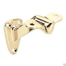 Hardware Resources HRB01-PB 1-7/16" x 2-1/2" Heavy Duty Handrail Bracket with  3-3/8" Projection -  Polished Brass