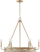 Capital Lighting 447361WS Finn 6 Light Chandelier White Wash and Matte Brass