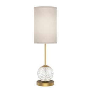 Alora TL321201PNWL MARNI LED 1 LIGHT TABLE LAMP POLISHED NICKEL W/ WHITE LINEN SHADE 5W 120VAC WITH LED DRIVER 3000K 90CRI