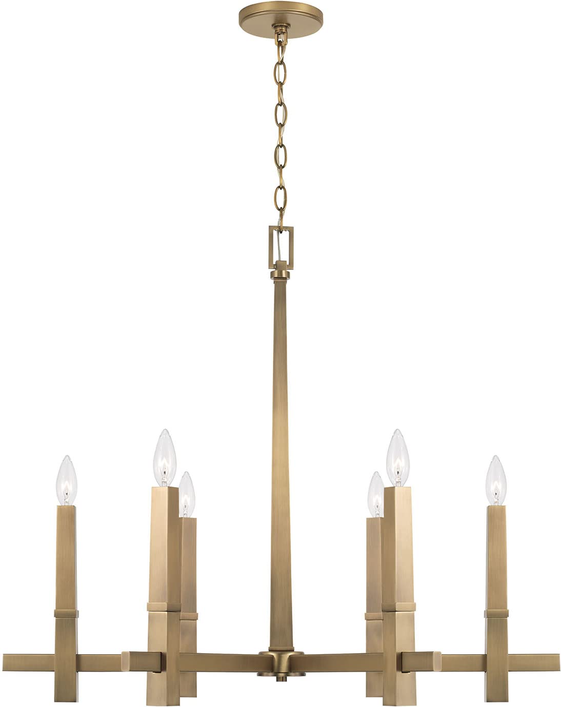 Capital Lighting 449661AD Blake 6 Light Chandelier Aged Brass