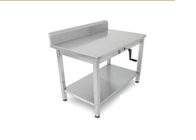 John Boos LT6R5-3072SSW Adjustable Height ADA Work Table 72"W x 30"D w/ 5"H Backsplash