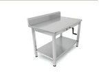 John Boos LT6R5-3060SSW Adjustable Height ADA Work Table 60"W x 30"D w/ 5"H Backsplash