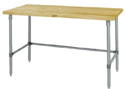 John Boos HNB04 Oil Finish Maple Top Work Table with Galvanized Base and Bracing, 72 x 24 1.75 inch - 1 each.