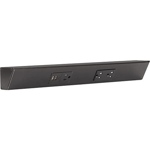 Task Lighting TRU18-2BD-P-BZ 18" TR USB Series Angle Power Strip with USB, Bronze Finish, Black Receptacles