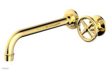 Phylrich 220-15-10-025 WORKS 10" Single Handle Wall Lavatory Set - Cross Handle 220-15-10 - Polished Gold