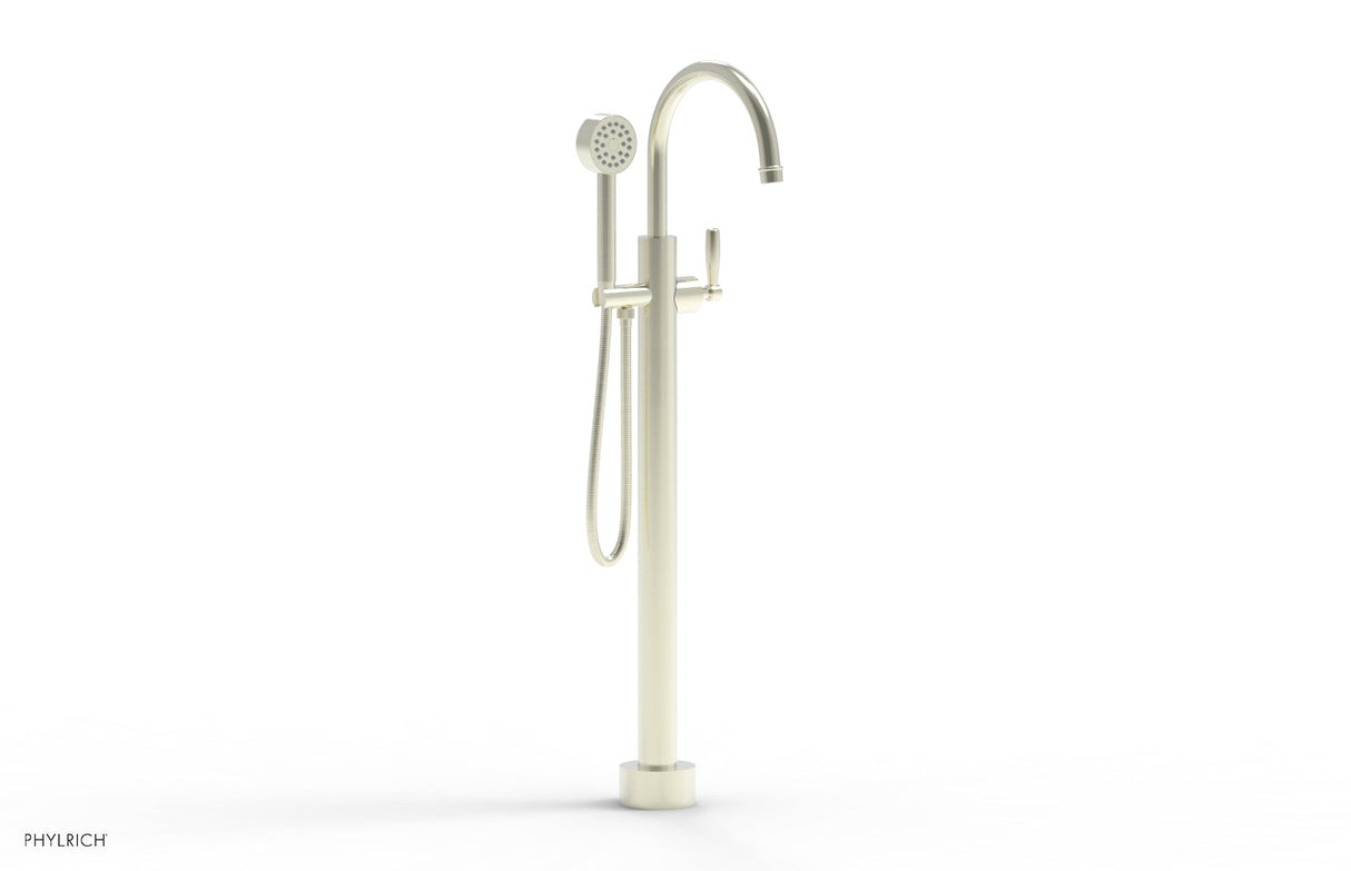 Phylrich 220-45-01-015 WORKS Tall Floor Mount Tub Filler - Lever Handle with Hand Shower  220-45-01 - Satin Nickel