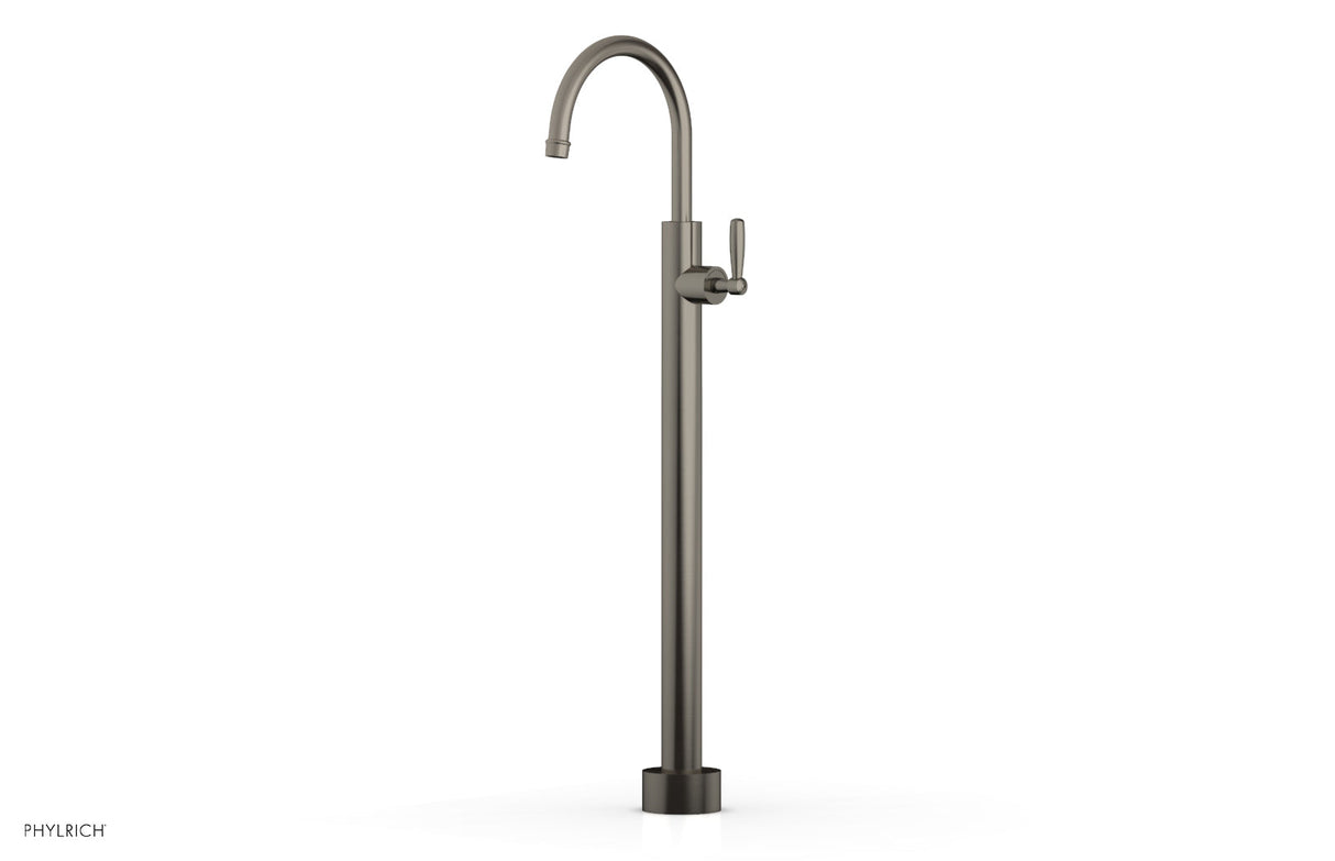 Phylrich 220-45-02-15A WORKS Tall Floor Mount Tub Filler - Lever Handle 220-45-02 - Pewter