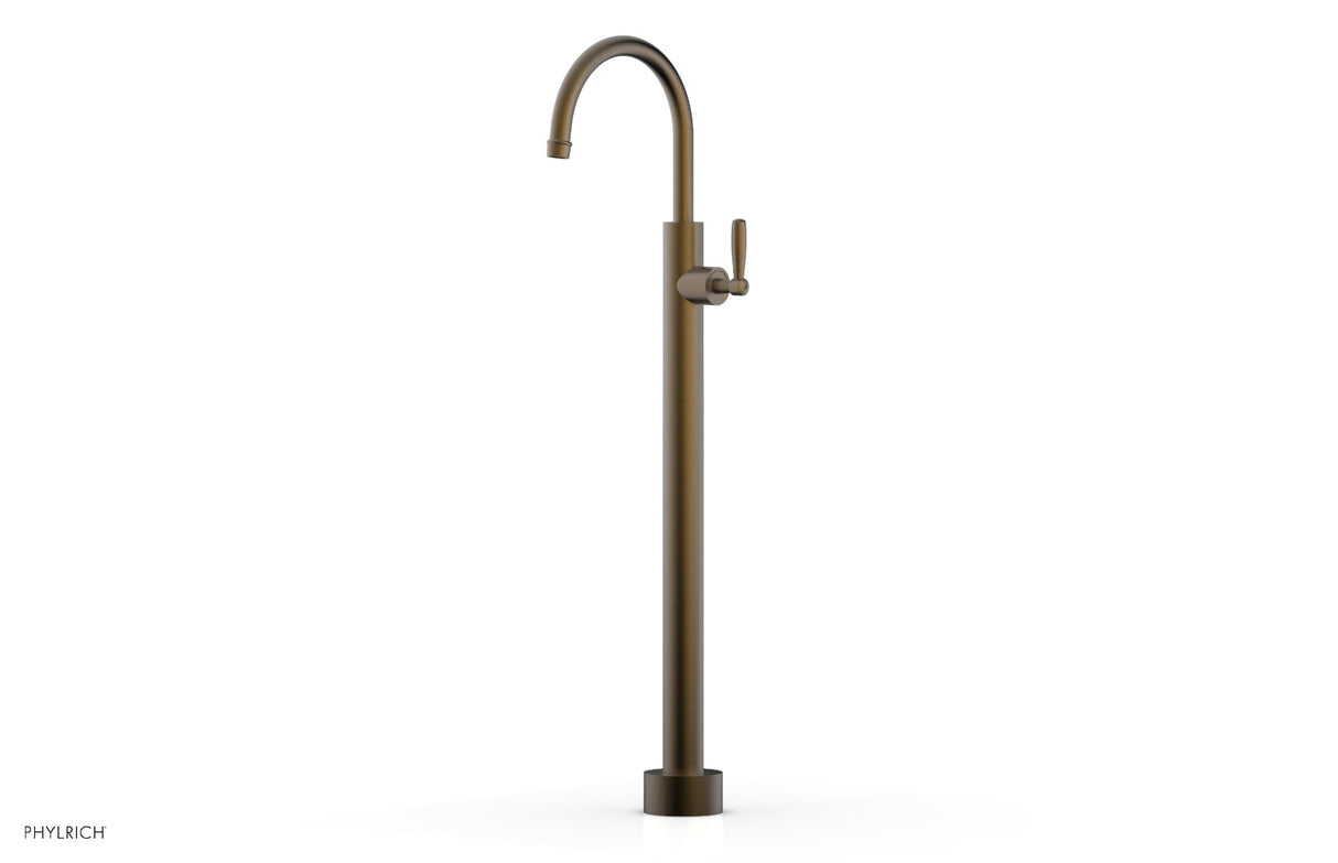 Phylrich 220-45-02-OEB WORKS Tall Floor Mount Tub Filler - Lever Handle 220-45-02 - Old English Brass