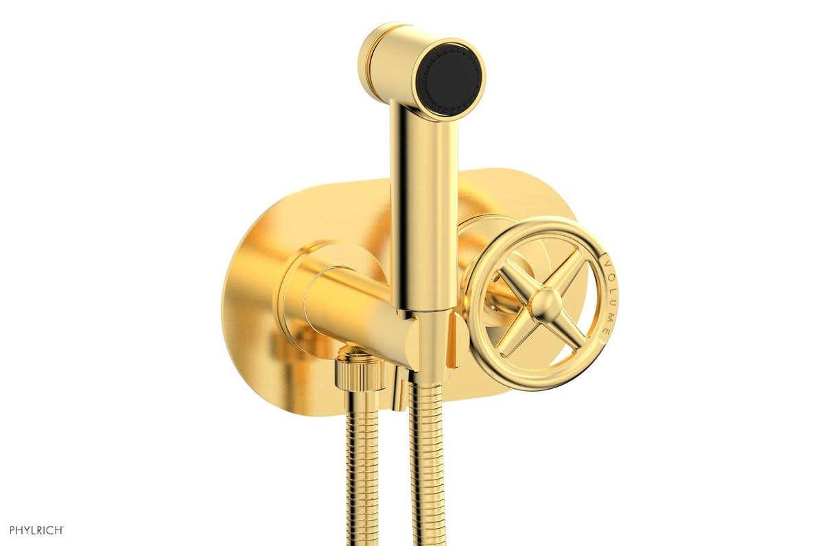 Phylrich 220-64-024 WORKS Wall Mounted Bidet, Cross Handle 220-64 - Satin Gold