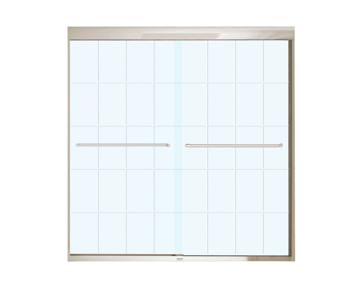 MAAX 134573-963-305-000 Kameleon 55-59 x 57 in. 8 mm Bypass Tub Door for Alcove Installation with French Door glass in Brushed Nickel