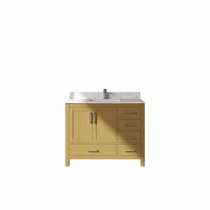 New England Home Goods Newport 42" Single Sink Vanity in White - Engineered Wood; Stone Top