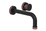 Phylrich 222-15-040X045 JOLIE Single Handle Wall Lavatory Set - Round Handle "Pink" Accents 222-15 - Matte Black