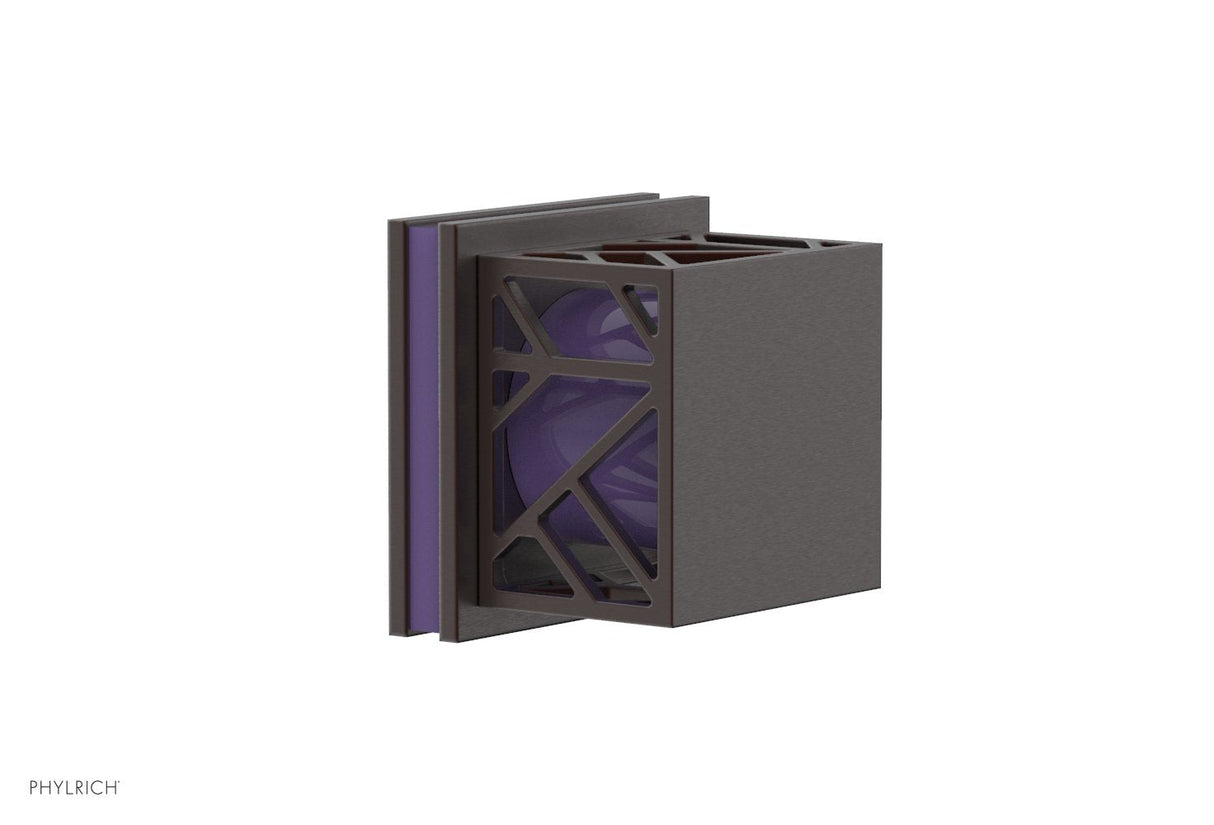 Phylrich 222-36-05WX046 JOLIE Volume Control/Diverter Trim - Square Handle with "Purple" Accents 222-36 - Weathered Copper