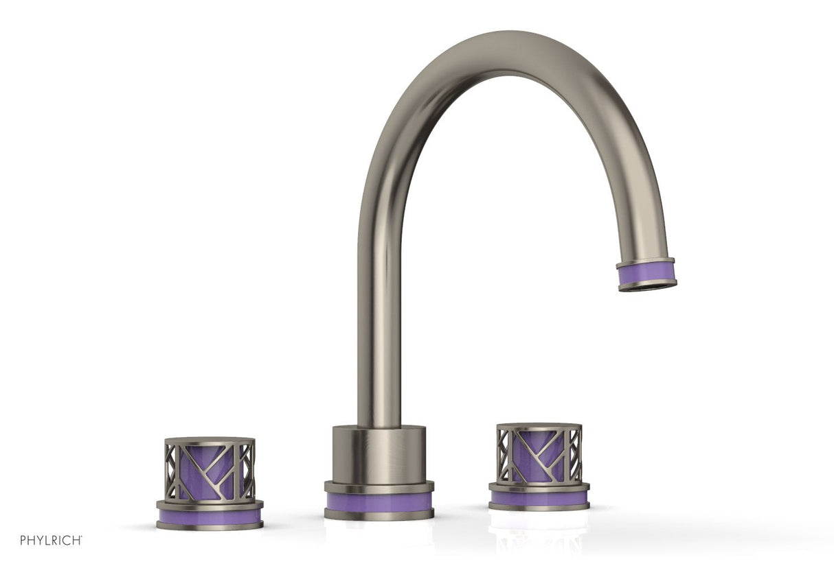 Phylrich 222-40-15AX046 JOLIE Deck Tub Set - Round Handles with "Purple" Accents 222-40 - Pewter