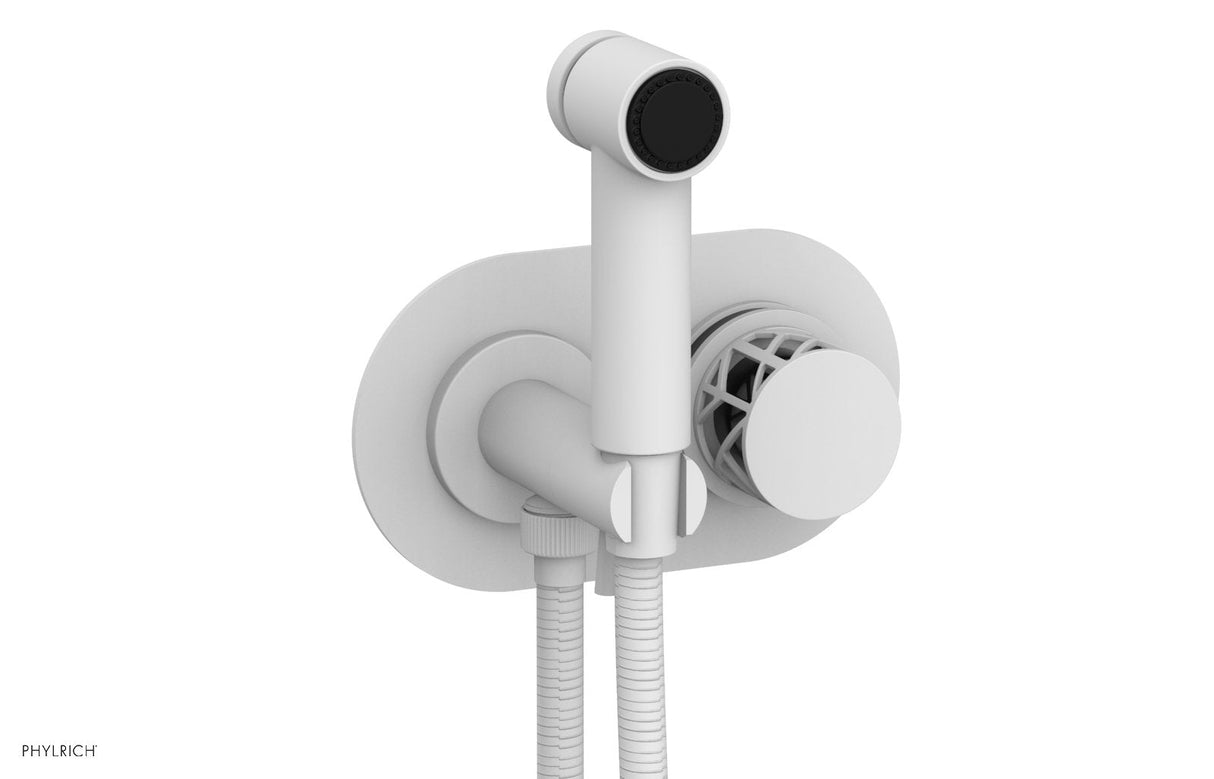 Phylrich 222-64-050X041 JOLIE Wall Mounted Bidet, Round Handle with "Black" Accents 222-64 - Satin White