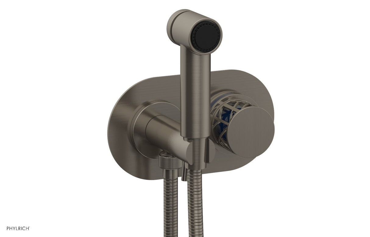 Phylrich 222-64-15AX044 JOLIE Wall Mounted Bidet, Round Handle with "Navy Blue" Accents 222-64 - Pewter