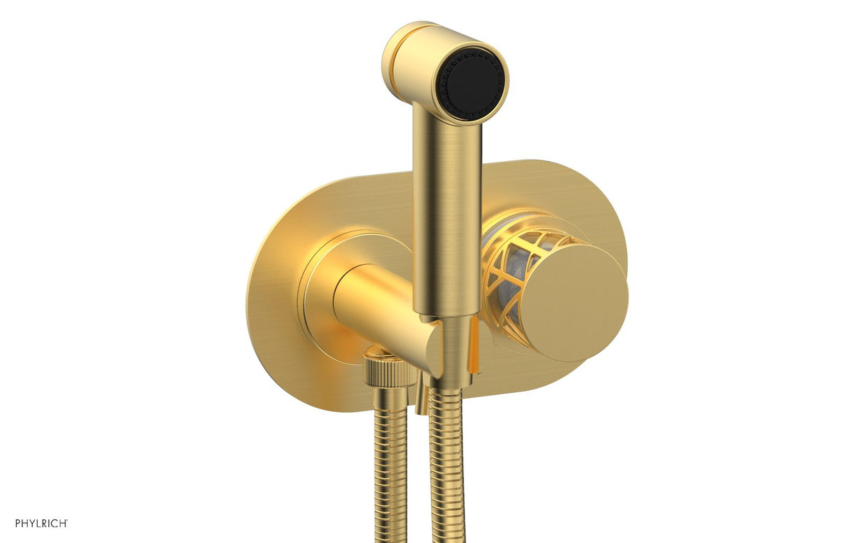 Phylrich 222-64-24BX051 JOLIE Wall Mounted Bidet, Round Handle with "White" Accents 222-64 - Burnished Gold