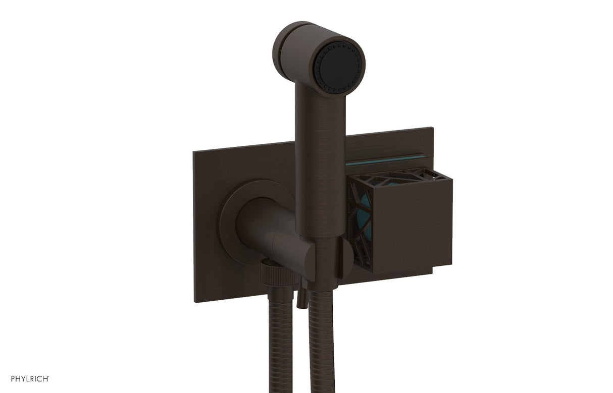 Phylrich 222-65-11BX049 JOLIE Wall Mounted Bidet, Square Handle with "Turquoise" Accents 222-65 - Antique Bronze