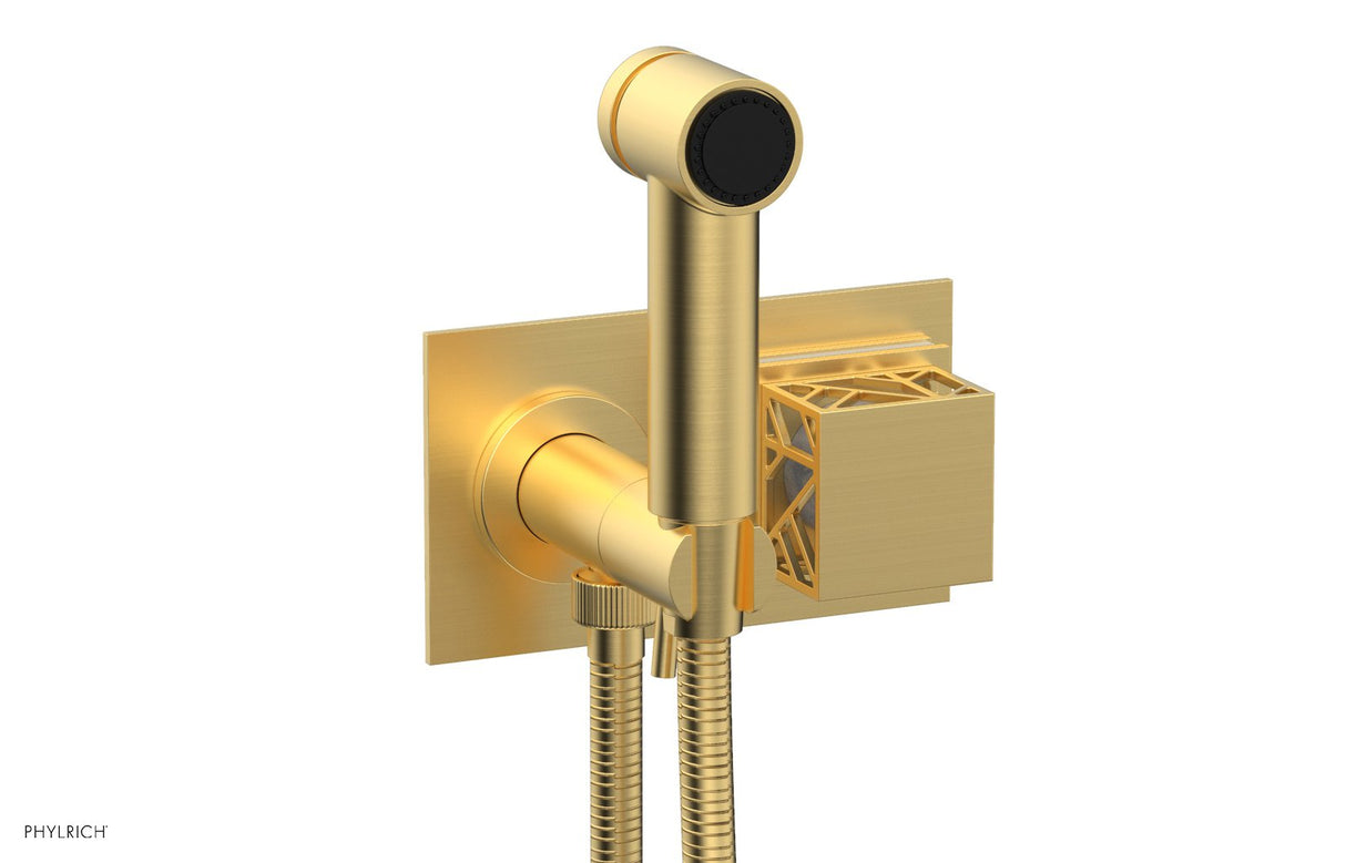 Phylrich 222-65-24BX051 JOLIE Wall Mounted Bidet, Square Handle with "White" Accents 222-65 - Burnished Gold
