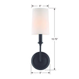 Libby Langdon for Crystorama Sylvan 1 Light Black Forged Sconce 2241-BF