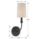 Libby Langdon for Crystorama Sylvan 1 Light Black Forged Sconce 2241-BF