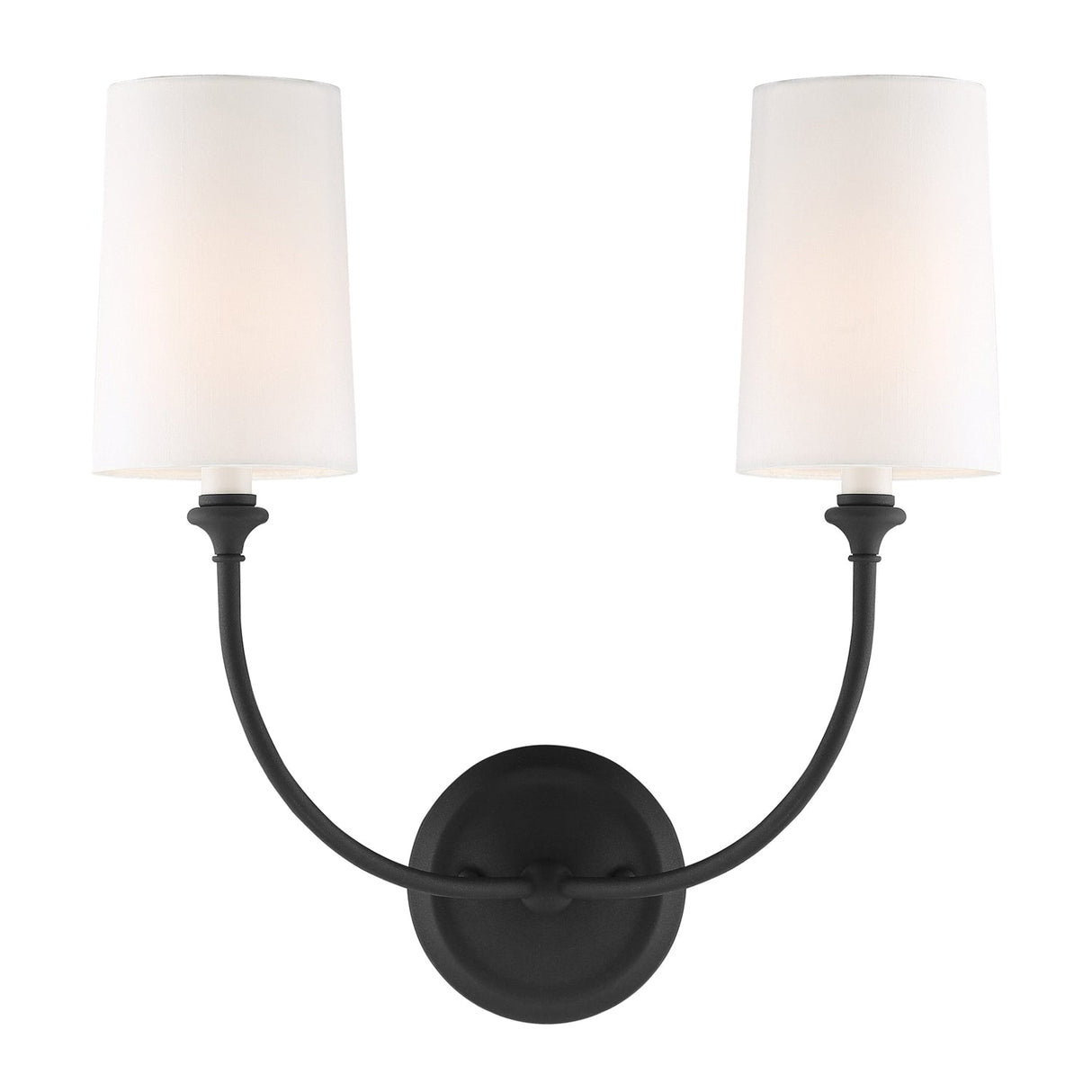 Libby Langdon for Crystorama Sylvan 2 Light Black Forged Sconce 2242-BF