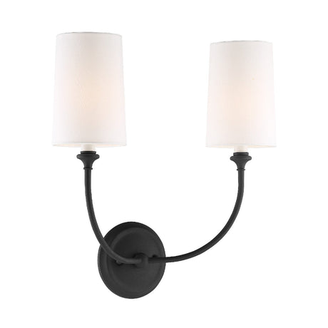 Libby Langdon for Crystorama Sylvan 2 Light Black Forged Sconce 2242-BF