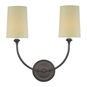 Libby Langdon for Crystorama Sylvan 2 Light Black Forged Sconce 2242-BF
