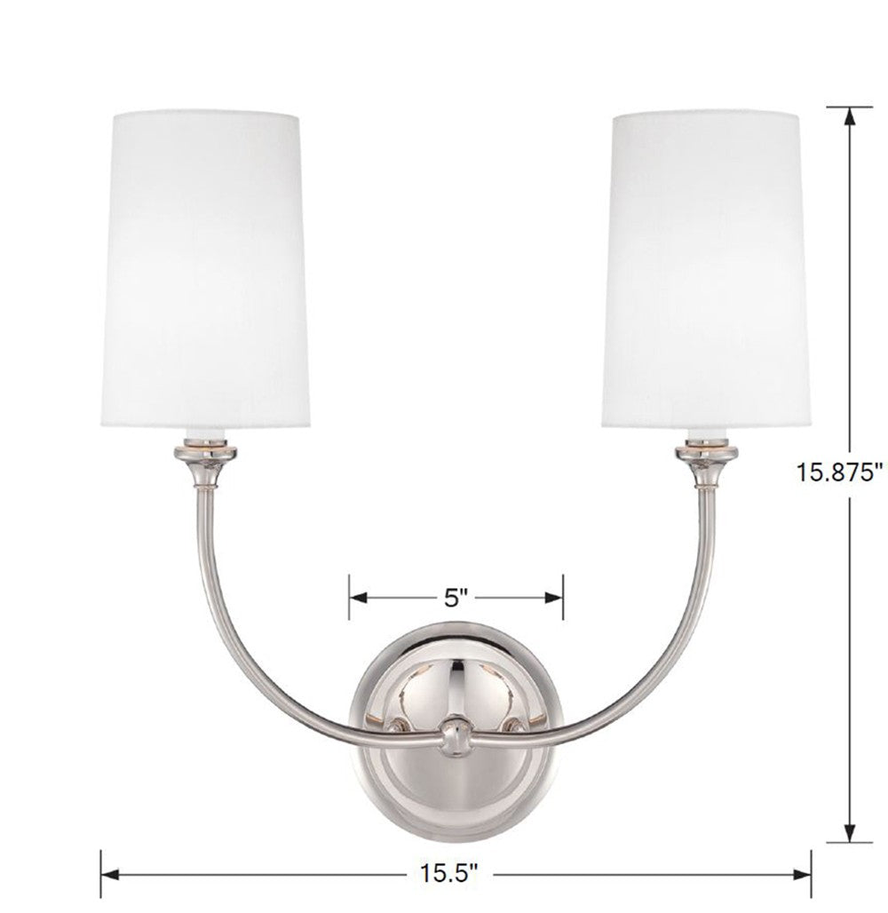 Libby Langdon for Crystorama Sylvan 2 Light Black Forged Sconce 2242-BF