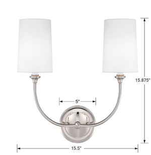 Libby Langdon for Crystorama Sylvan 2 Light Black Forged Sconce 2242-BF