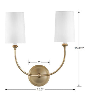 Libby Langdon for Crystorama Sylvan 2 Light Black Forged Sconce 2242-BF