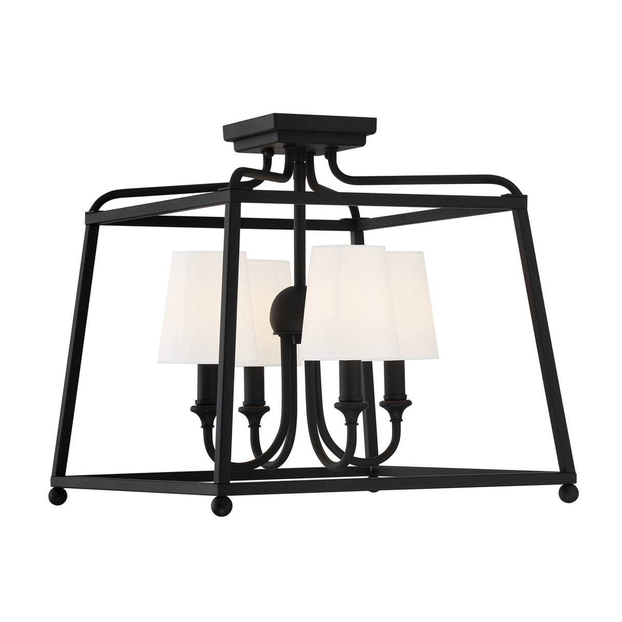 Libby Langdon for Crystorama Sylvan 4 Light Black Forged Semi Flush Mount 2243-BF