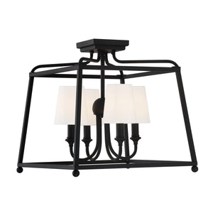 Libby Langdon for Crystorama Sylvan 4 Light Black Forged Semi Flush Mount 2243-BF