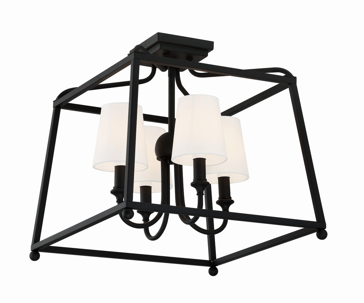 Libby Langdon for Crystorama Sylvan 4 Light Black Forged Semi Flush Mount 2243-BF