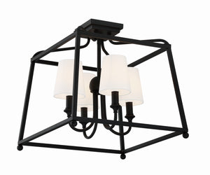Libby Langdon for Crystorama Sylvan 4 Light Black Forged Semi Flush Mount 2243-BF