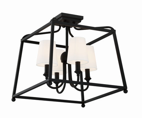 Libby Langdon for Crystorama Sylvan 4 Light Black Forged Semi Flush Mount 2243-BF