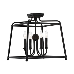 Libby Langdon for Crystorama Sylvan 4 Light Black Forged Semi Flush Mount 2243-BF_NOSHADE