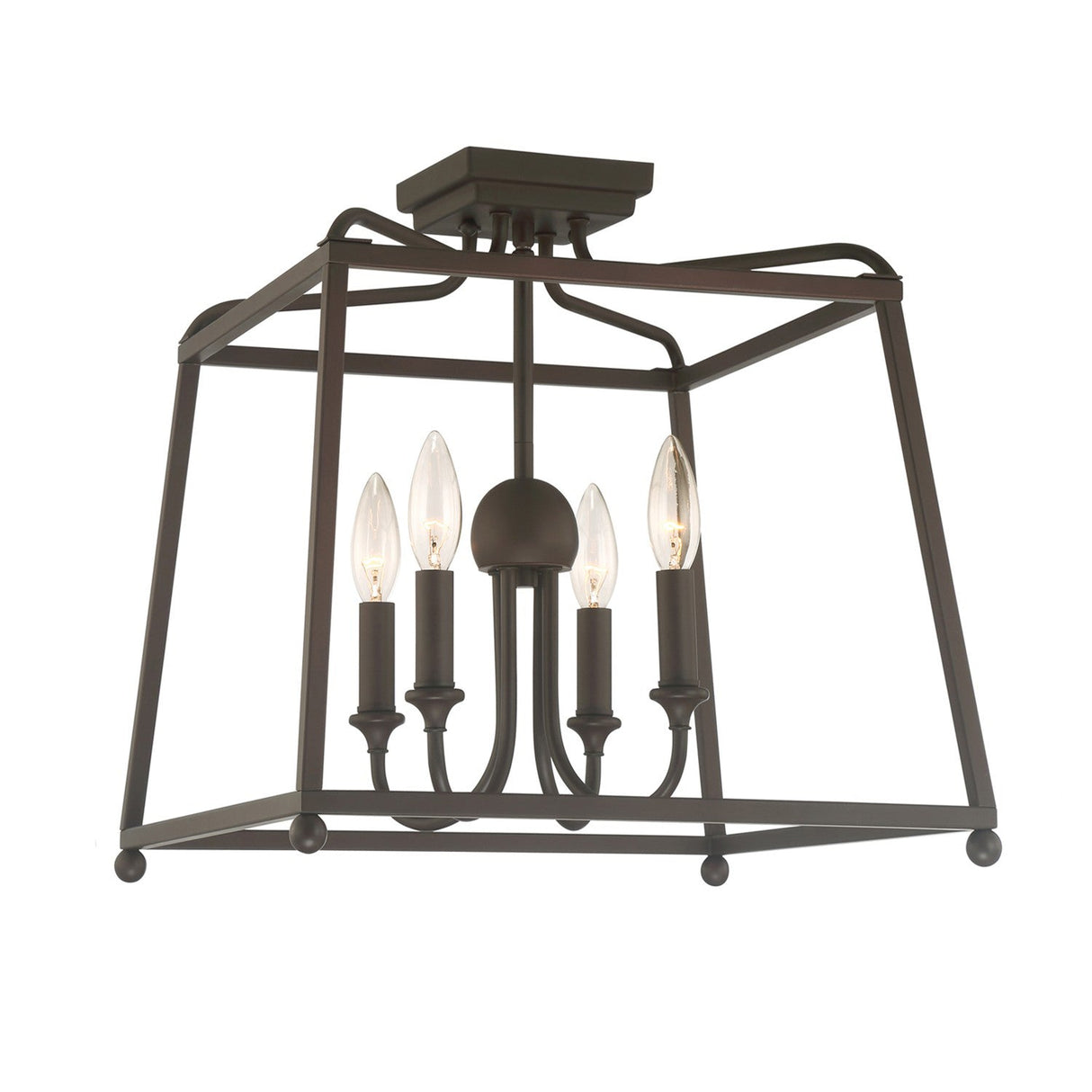 Libby Langdon for Crystorama Sylvan 4 Light Dark Bronze Semi Flush Mount 2243-DB_NOSHADE