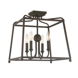 Libby Langdon for Crystorama Sylvan 4 Light Dark Bronze Semi Flush Mount 2243-DB_NOSHADE