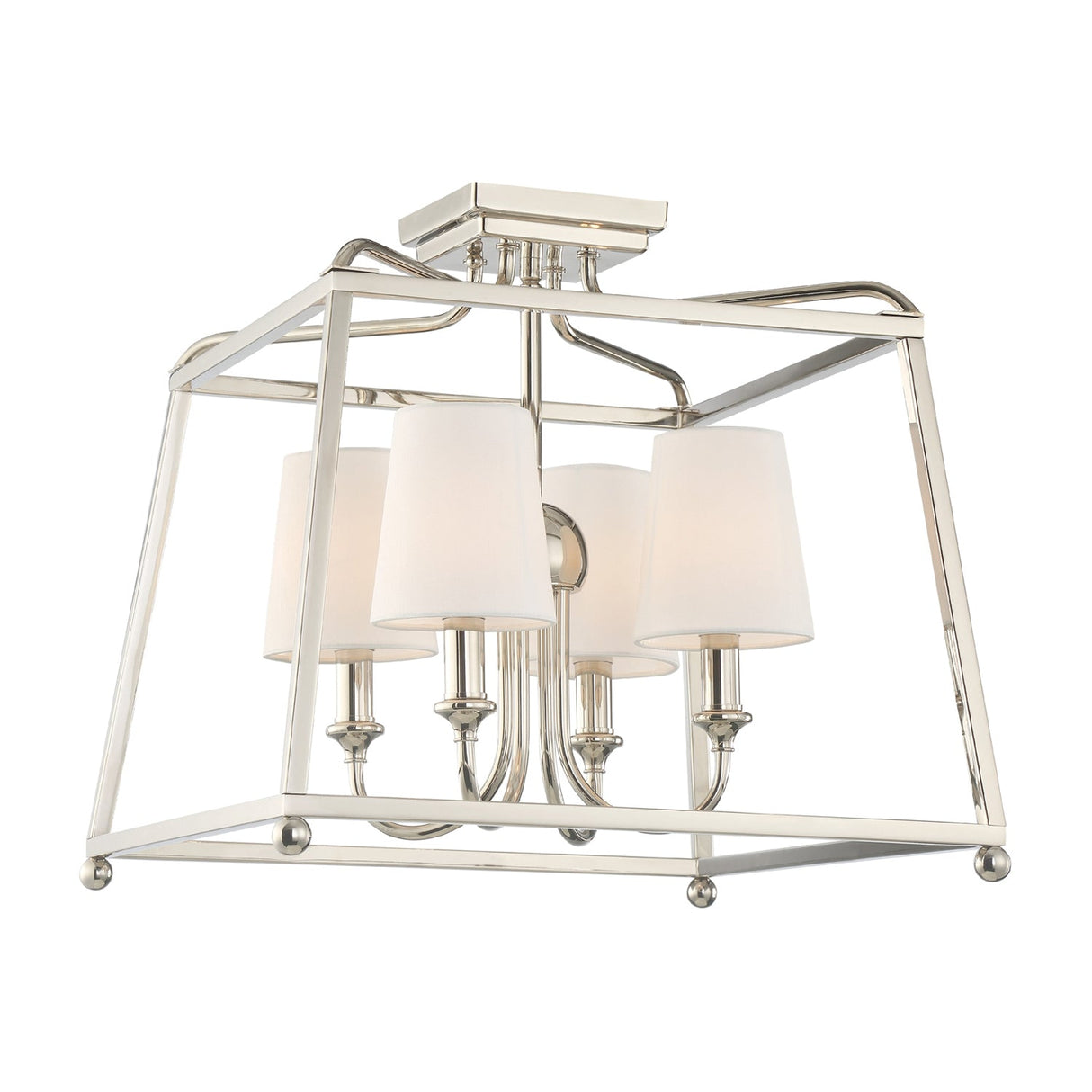 Libby Langdon for Crystorama Sylvan 4 Light Polished Nickel Semi Flush Mount 2243-PN
