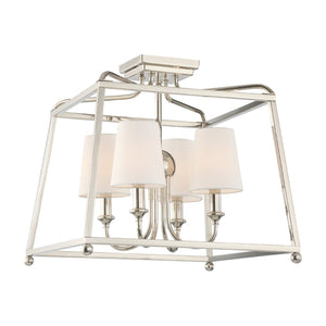 Libby Langdon for Crystorama Sylvan 4 Light Polished Nickel Semi Flush Mount 2243-PN