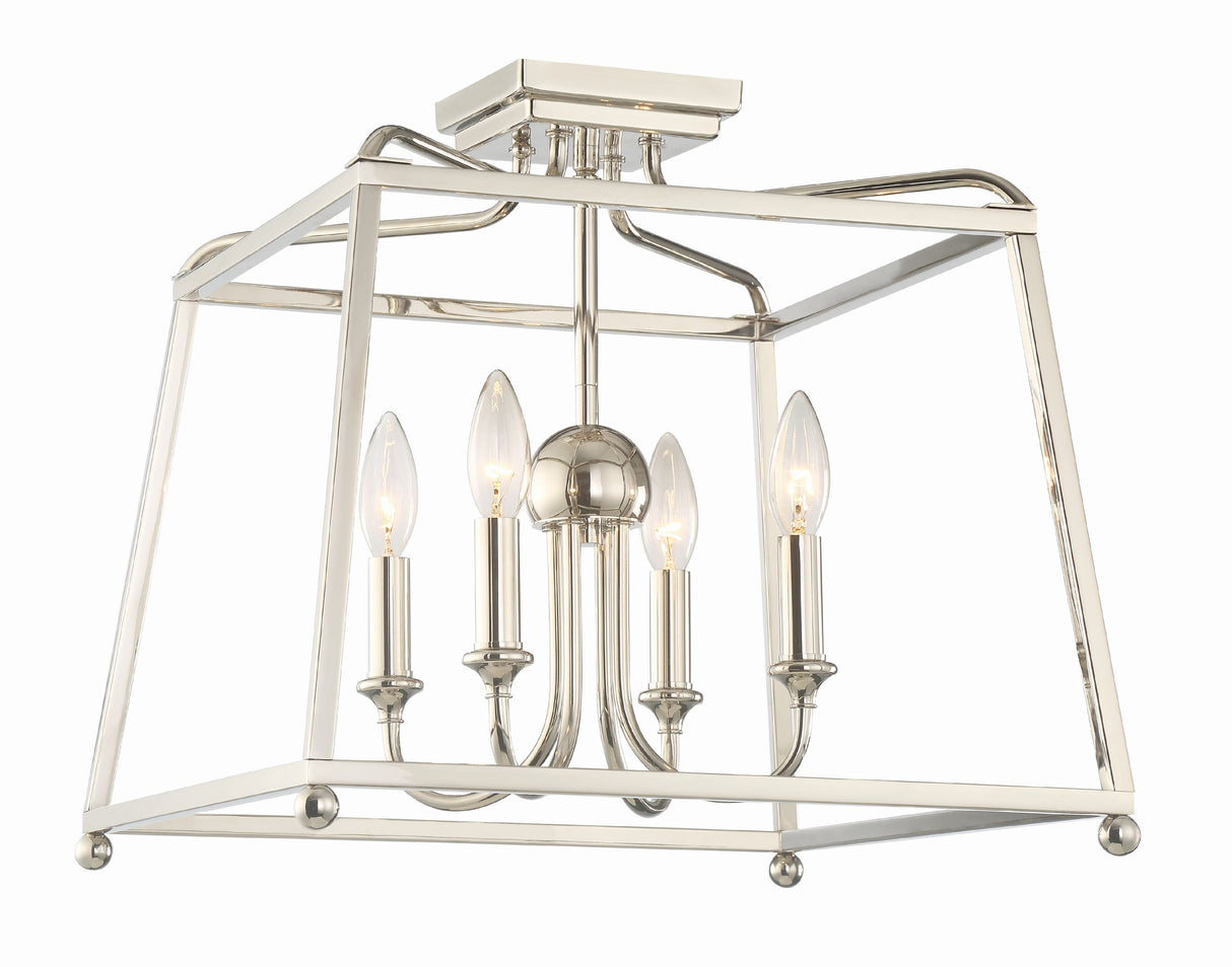 Libby Langdon for Crystorama Sylvan 4 Light Black Forged Semi Flush Mount 2243-BF