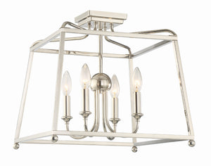 Libby Langdon for Crystorama Sylvan 4 Light Black Forged Semi Flush Mount 2243-BF