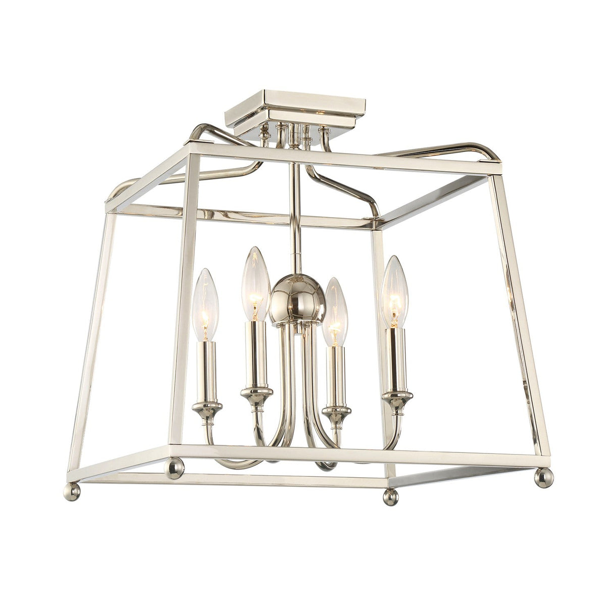 Libby Langdon for Crystorama Sylvan 4 Light Polished Nickel Semi Flush Mount 2243-PN_NOSHADE