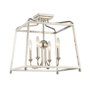 Libby Langdon for Crystorama Sylvan 4 Light Polished Nickel Semi Flush Mount 2243-PN_NOSHADE