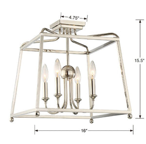 Libby Langdon for Crystorama Sylvan 4 Light Black Forged Semi Flush Mount 2243-BF_NOSHADE