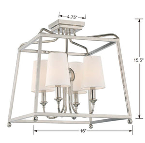Libby Langdon for Crystorama Sylvan 4 Light Black Forged Semi Flush Mount 2243-BF